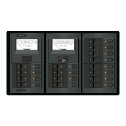 Blue Sea Systems, artnr: 1201, Blue Sea Systems Panel 360 12VDC 16pos V/AMtr FR