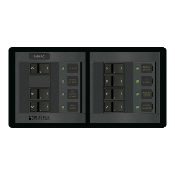 Blue Sea Systems, artnr: 1230, Blue Sea Systems Panel 360 120VAC 6pos w/Main FR H (replaces 1230B-BSS).