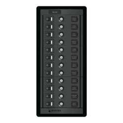 Blue Sea Systems, artnr: 1461, Blue Sea Systems Panel 360 DC 12pos Sw CLB V (replaces 1461B-BSS).