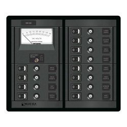 Blue Sea Systems, artnr: 1464, Blue Sea Systems Panel 360 DC 12pos Sw CLB VMtr S.