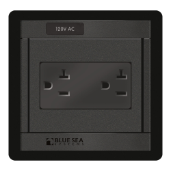 Blue Sea Systems, artnr: 1479, Blue Sea Systems Panel 360 120VAC Dual Outlet (replaces 1479B-BSS).