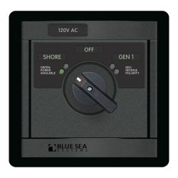 Blue Sea Systems, artnr: 1481, Blue Sea Systems Panel 360 120VAC Rotary30A OFF+2 (replaces 1481B-BSS).