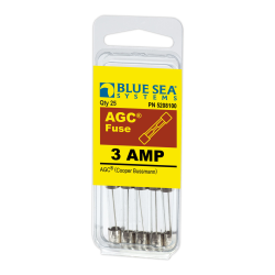 Blue Sea Systems, artnr: 5208100, Blue Sea Systems Fuse AGC 3A Pack 25.