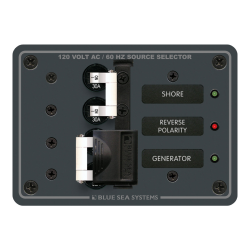 Blue Sea Systems, artnr: 8032, Blue Sea Systems Panel 120VAC SourceSel 30A WT (replaces 8032B-BSS).