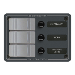 Blue Sea Systems, artnr: 8054, Blue Sea Systems Panel H2O 12VDC AGC 3pos V (replaces 8054B-BSS).