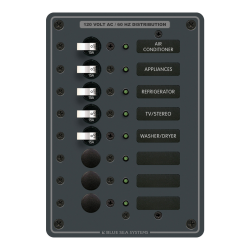 Blue Sea Systems, artnr: 8059, Blue Sea Systems Panel 120VAC 8pos (replaces 8059B-BSS).