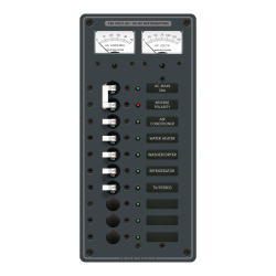 Blue Sea Systems, artnr: 8074, Blue Sea Systems Panel 120VAC 10pos with Main V/Ammeter