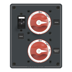 Blue Sea Systems, artnr: 8080B, Blue Sea Systems Panel DC BatteryMng 2M Dual Bat (Bulk).