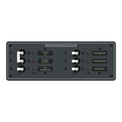 Blue Sea Systems, artnr: 8099, Blue Sea Systems Panel 120VAC 4pos w/Main H (replaces 8099B-BSS).