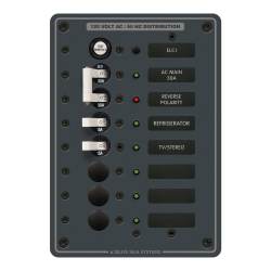 Blue Sea Systems, artnr: 8101, Blue Sea Systems Panel 120VAC 2pos w/ELCI Main 30A (replaces 8101B-BSS).