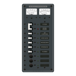 Blue Sea Systems, artnr: 8174, Blue Sea Systems Panel 230VAC 10pos w/Main V/Amtr (replaces 8174B-BSS).