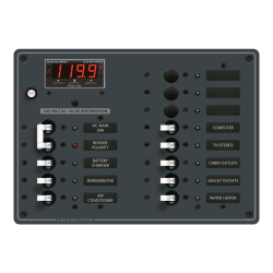 Blue Sea Systems, artnr: 8407, Blue Sea Systems Panel 120VAC 13pos w/Main DMM (replaces 8407B-BSS).