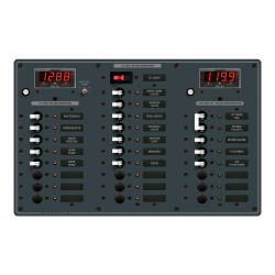 Blue Sea Systems, artnr: 8408, Blue Sea Systems Panel 120VAC 8pos/DC18pos DMMs (replaces 8408B-BSS).