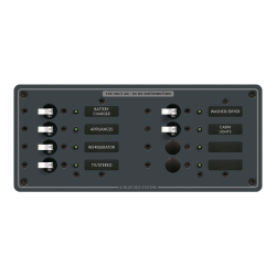 Blue Sea Systems, artnr: 8411, Blue Sea Systems Panel 120VAC 8pos H (replaces 8411B-BSS).