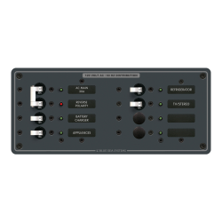 Blue Sea Systems, artnr: 8412, Blue Sea Systems Panel 120VAC 8pos w/Main H (replaces 8412B-BSS).