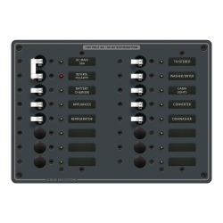 Blue Sea Systems, artnr: 8464, Blue Sea Systems Panel 120VAC 16pos w/Main (replaces 8464B-BSS).