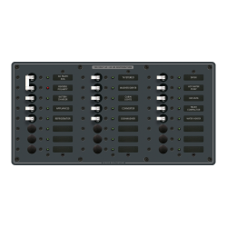 Blue Sea Systems, artnr: 8465, Blue Sea Systems Panel 120VAC 24pos w/Main (replaces 8465B-BSS).