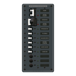 Blue Sea Systems, artnr: 8466, Blue Sea Systems Panel 120VAC SourceSel 9pos (replaces 8466B-BSS).