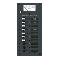 Blue Sea Systems, artnr: 8478, Blue Sea Systems Panel 120VAC 10pos VMtr (replaces 8478B-BSS).