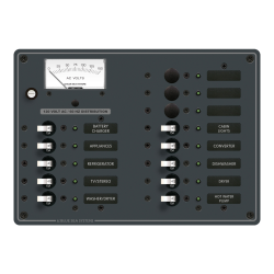 Blue Sea Systems, artnr: 8479, Blue Sea Systems Panel 120VAC 13pos VMtr (replaces 8479B-BSS).