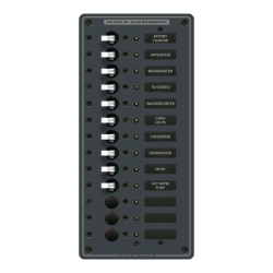 Blue Sea Systems, artnr: 8480, Blue Sea Systems Panel 120VAC 13pos V (replaces 8480B-BSS).