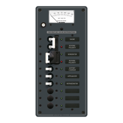 Blue Sea Systems, artnr: 8489, Blue Sea Systems Panel 120VAC SourceSel 10pos VMtr (replaces 8489B-BSS).