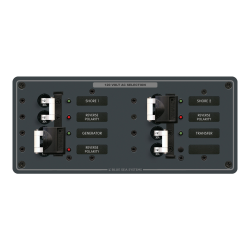 Blue Sea Systems, artnr: 8498, Blue Sea Systems Panel 120VAC SourceSel Dual H (replaces 8498B-BSS).