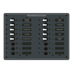 Blue Sea Systems, artnr: 8561, Blue Sea Systems Panel 230VAC 16pos H (replaces 8561B-BSS).